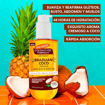 Brazilian Coco - Aceite Reafirmante Coco para glúteos, busto y cuerpo