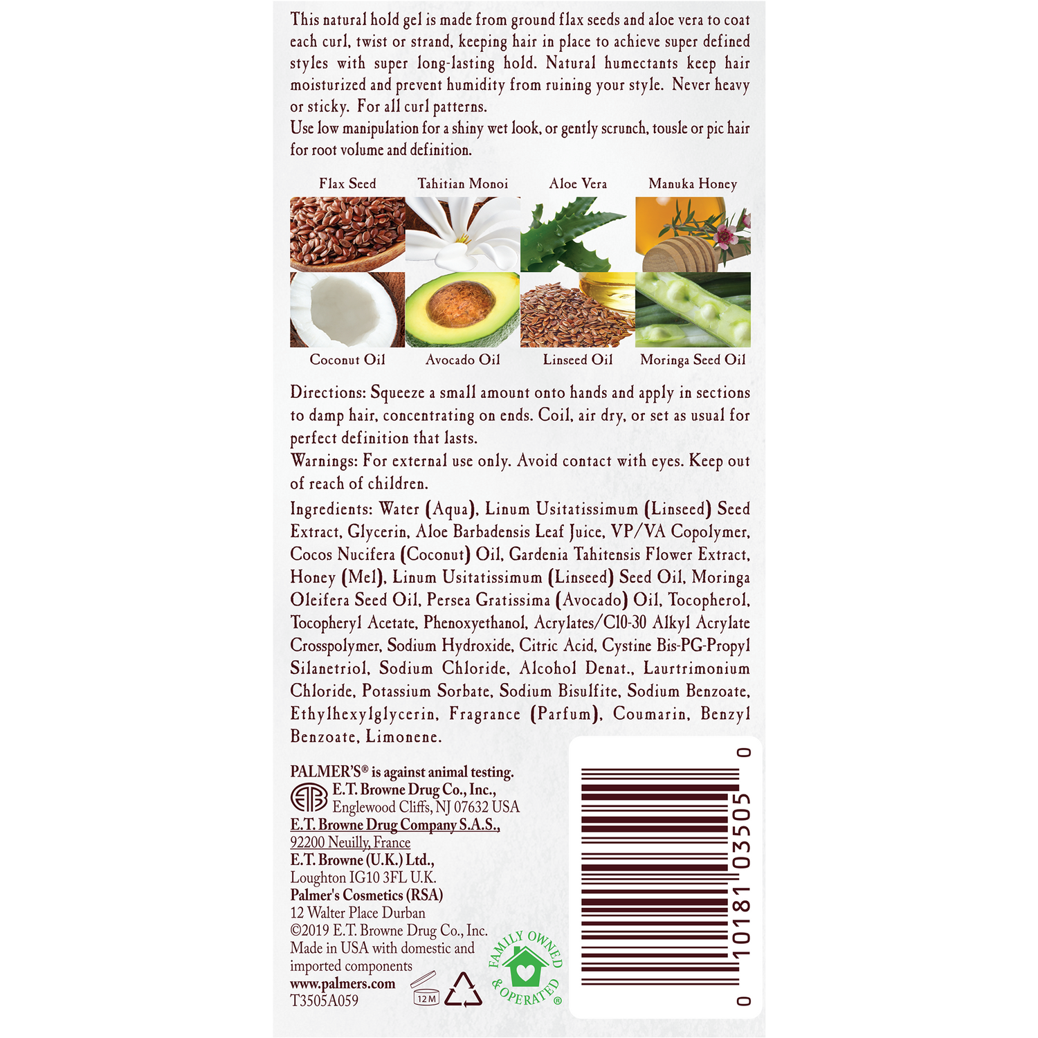 Palmer's Coconut Oil Formula Natural Hold Flax Seed Hair Gel Palmer's